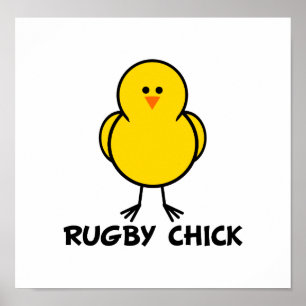 Póster Rugby Chick