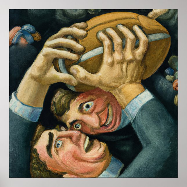 Póster Rugby Combat Art Print (Frente)