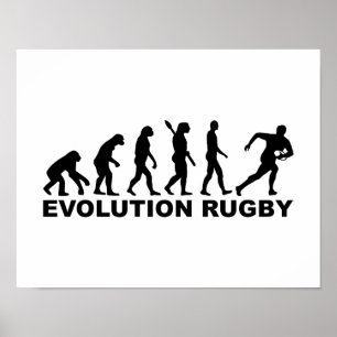 Póster Rugby de evolución