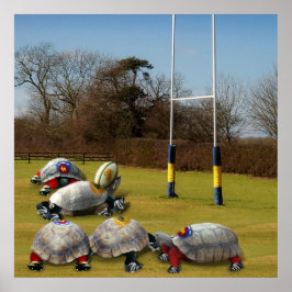 Póster Rugby de tortuga