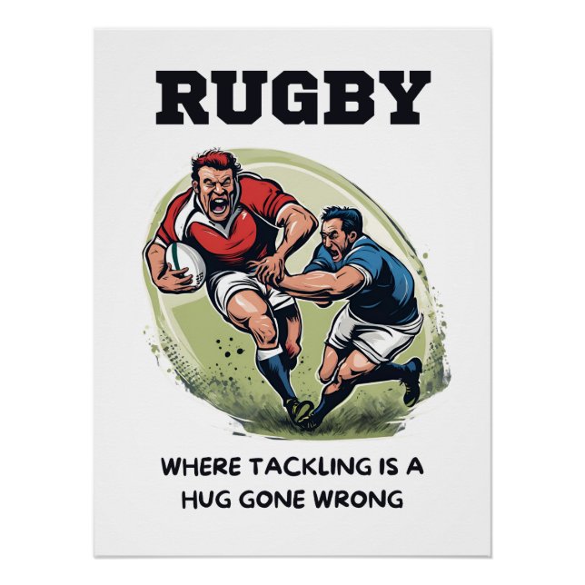 Póster Rugby Donde Abordar Es Un Enorme Error (Anverso)