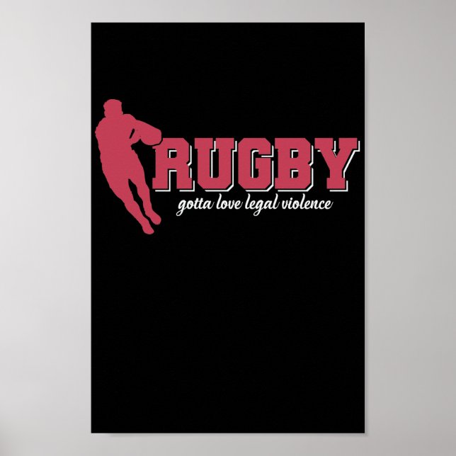 Póster Rugby Gotta Ama La Violencia Legal El Fútbol (Frente)
