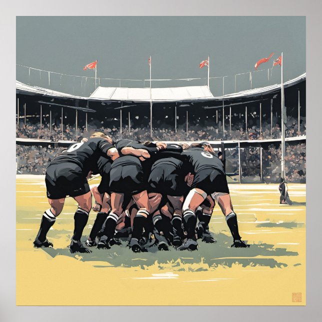 Póster Rugby Maul Art Print (Frente)