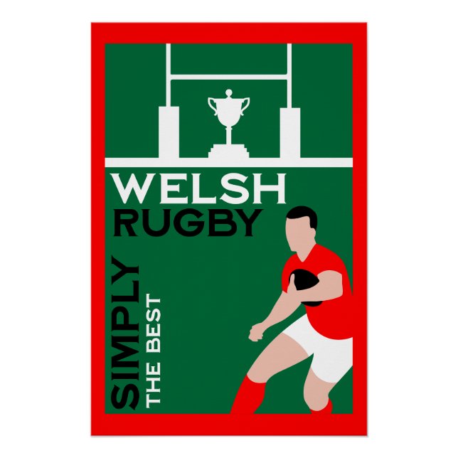 Póster Rugby Wales Fan Art (Anverso)