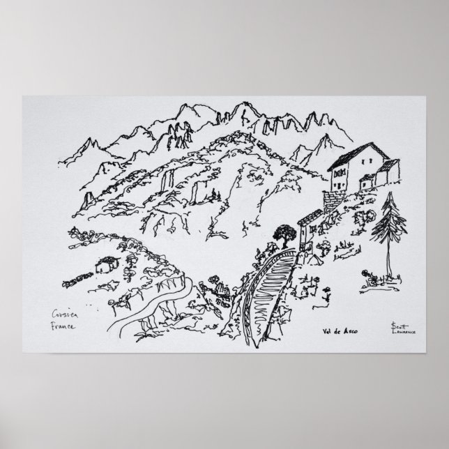 Póster Rugged Val d'Asco | Corsica, France (Frente)