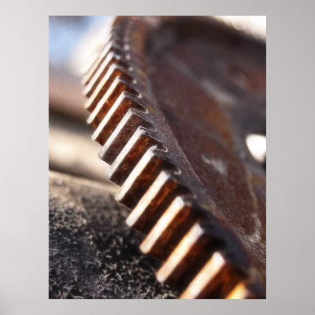 Póster Rugosa rueda de cog antigua (Frente)