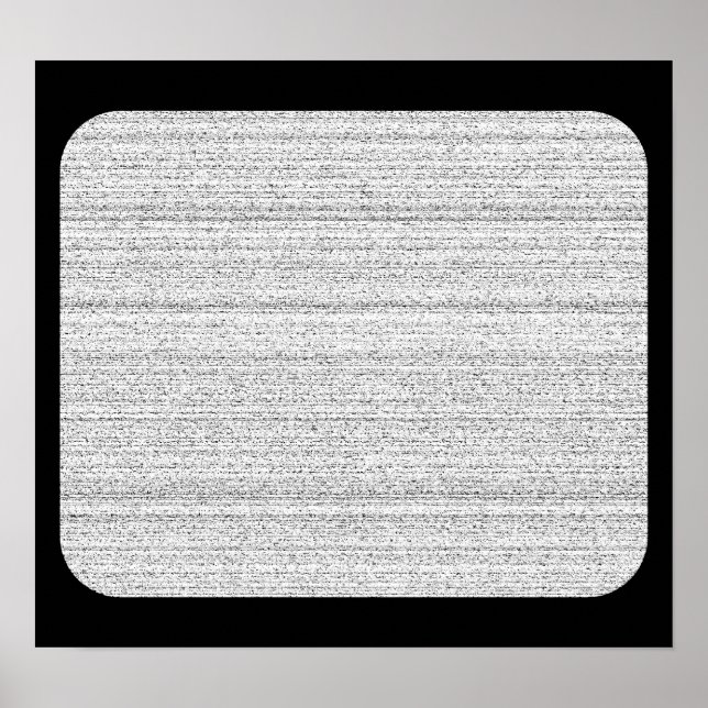 Póster Ruido blanco. Grano de nieve negro y blanco. (Frente)