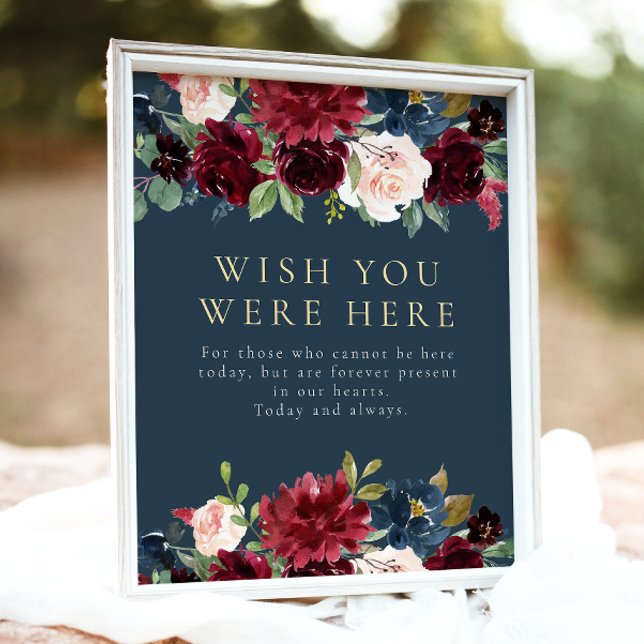 Póster Ruido de la Marina Borgoña Azul Floral En Amor (Subido por el creador)