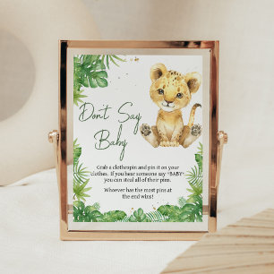 Póster Ruidosos leones en Baby Shower no dicen bebé