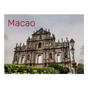 Póster Ruina de Macao de la Iglesia de San Pablo, recuerd