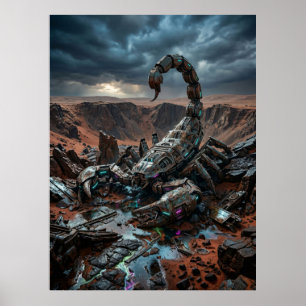 Póster Ruina del Desierto Escorpión Mecánico