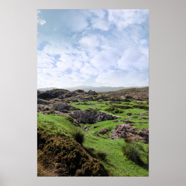 Póster ruina en el paisaje rocoso irlandés (Frente)