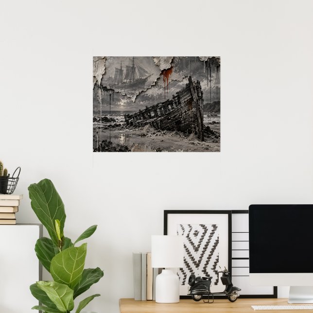 Póster Ruina Hermosa (Oficina en casa)