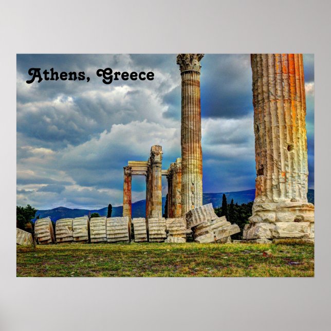 Póster Ruinas antiguas de Atenas en Grecia (Frente)