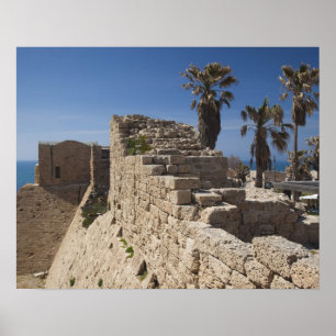 Póster Ruinas de Cesarea del puerto construido por Herode