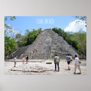 Póster Ruinas de la Pirámide de Coba Riviera Maya México