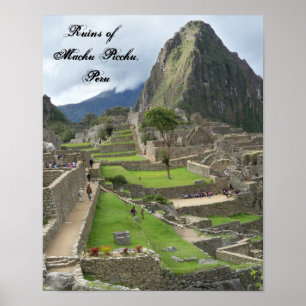 Póster Ruinas de Machu poster de Picchu, Perú
