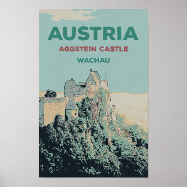 Póster Ruinas del castillo Aggstein, Wachau, Austria (Frente)