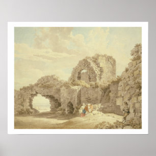 Póster Ruinas del castillo de Pevensey (w/c en el papel)