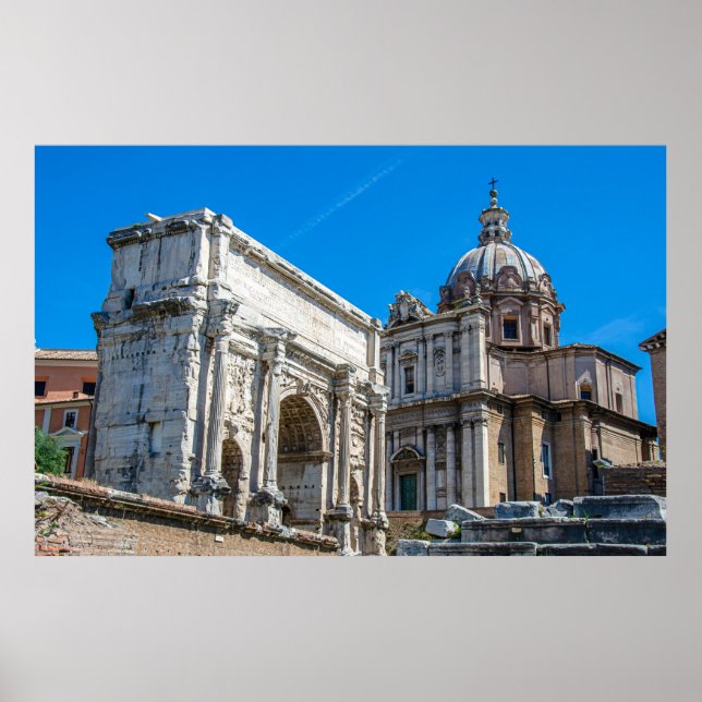 Póster Ruinas del Foro Romano en Roma, Italia (Frente)