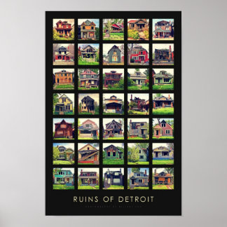 Póster Ruinas del Poster de Detroit - Casas abandonadas