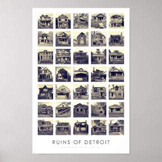 Póster Ruinas del Poster de Detroit - Casas abandonadas