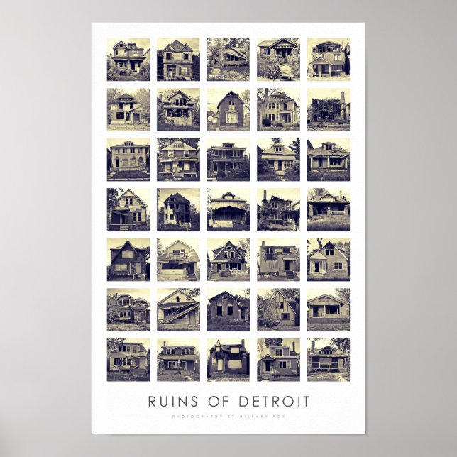 Póster Ruinas del Poster de Detroit - Casas abandonadas (Frente)