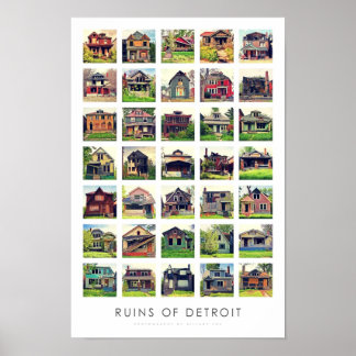 Póster Ruinas del Poster de Detroit - Casas abandonadas