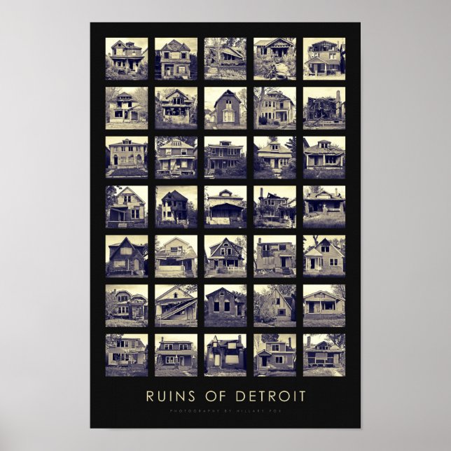 Póster Ruinas del Poster de Detroit - Casas abandonadas (Frente)