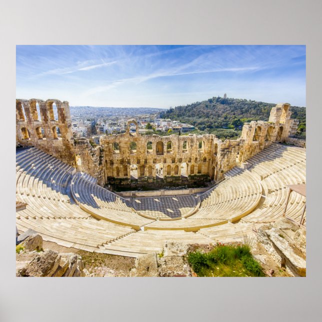 Póster ruinas del teatro antiguo de Herodion Atticus (Frente)
