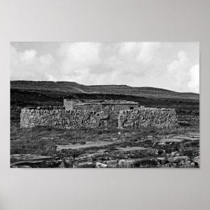 Póster Ruinas en Inishmore - B&W