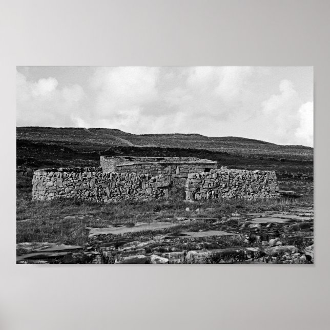 Póster Ruinas en Inishmore - B&W (Frente)