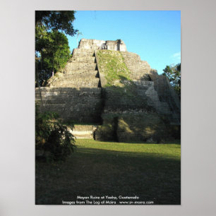 Póster Ruinas mayas en Yaxha, Guatemala