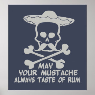 Póster Rum Mustache poster de color personalizado