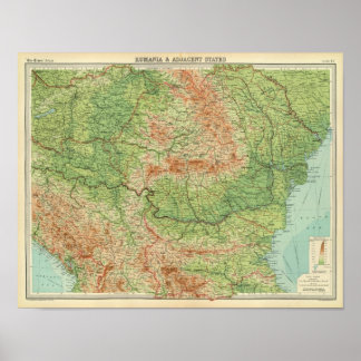 Póster Rumania & adjacent states