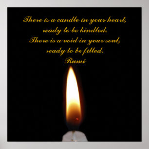 Póster Rumi Candle en el corazón