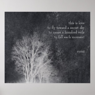 Póster rumi cita de poesía "esto es amor"