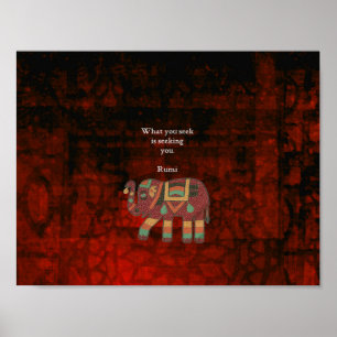 Póster Rumi inspirador lo que buscas cita