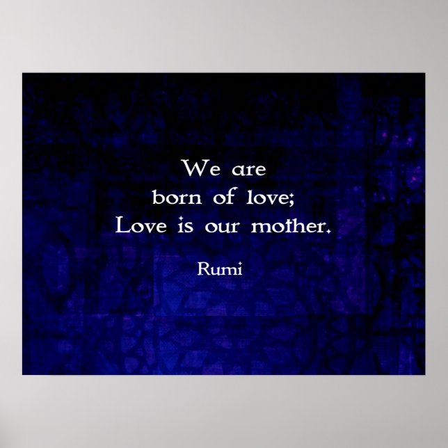 Póster Rumi Inspiradora Cita De Amor Sobre Sentimientos (Frente)