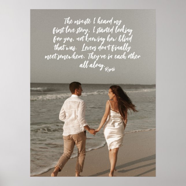 Póster Rumi Love Story Add Your Photo Poem Poster (Frente)