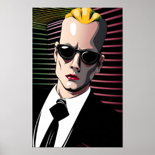 Póster Rumor del jefe maximilliano Ken Gage Retrowave