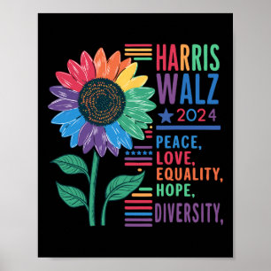 Póster Rumores Paz Amor Igualdad Esperanza Diversidad Kam
