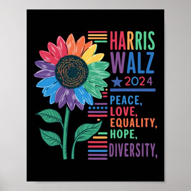 Póster Rumores Paz Amor Igualdad Esperanza Diversidad Kam (Frente)