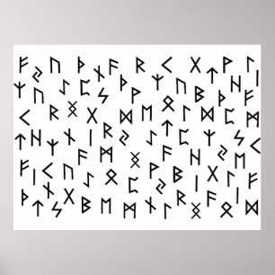 Póster runas futhark antiguas