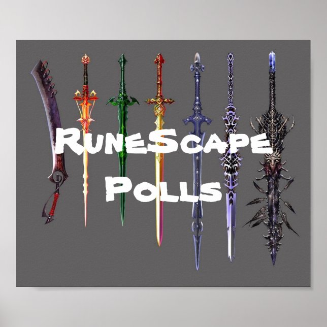 Póster RuneScape Polls poster de espada (Frente)