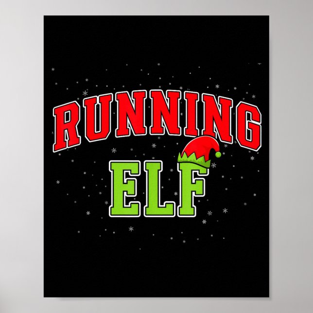 Póster Running Elf Christmas Family Matching Group Xmas R (Frente)