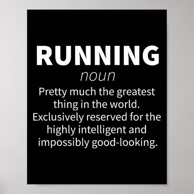 Póster Running Funny Definition Funny 5k Marathon Runner  (Frente)