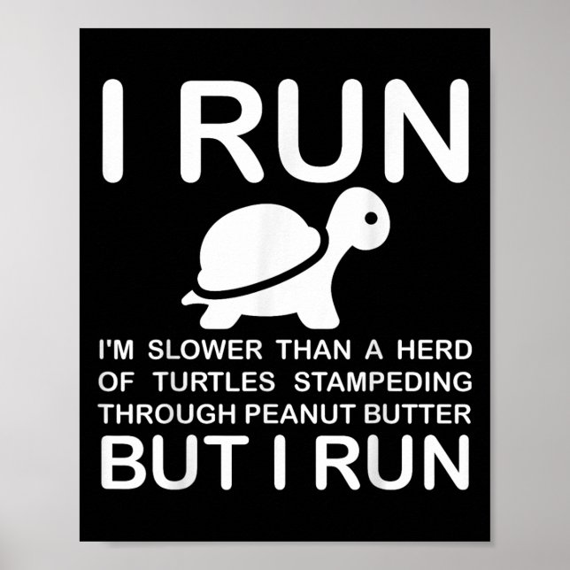 Póster Running Motivation Turtle  (Frente)