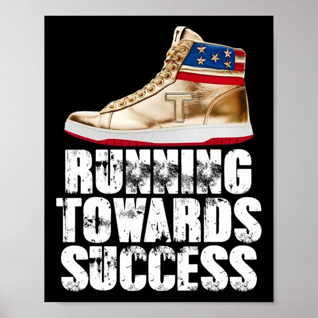 Póster Running Towards Success Trump Sneakers Republican  (Frente)