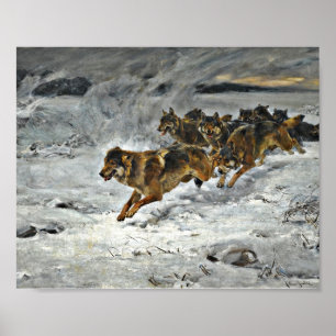 Póster Running Wolf Pack